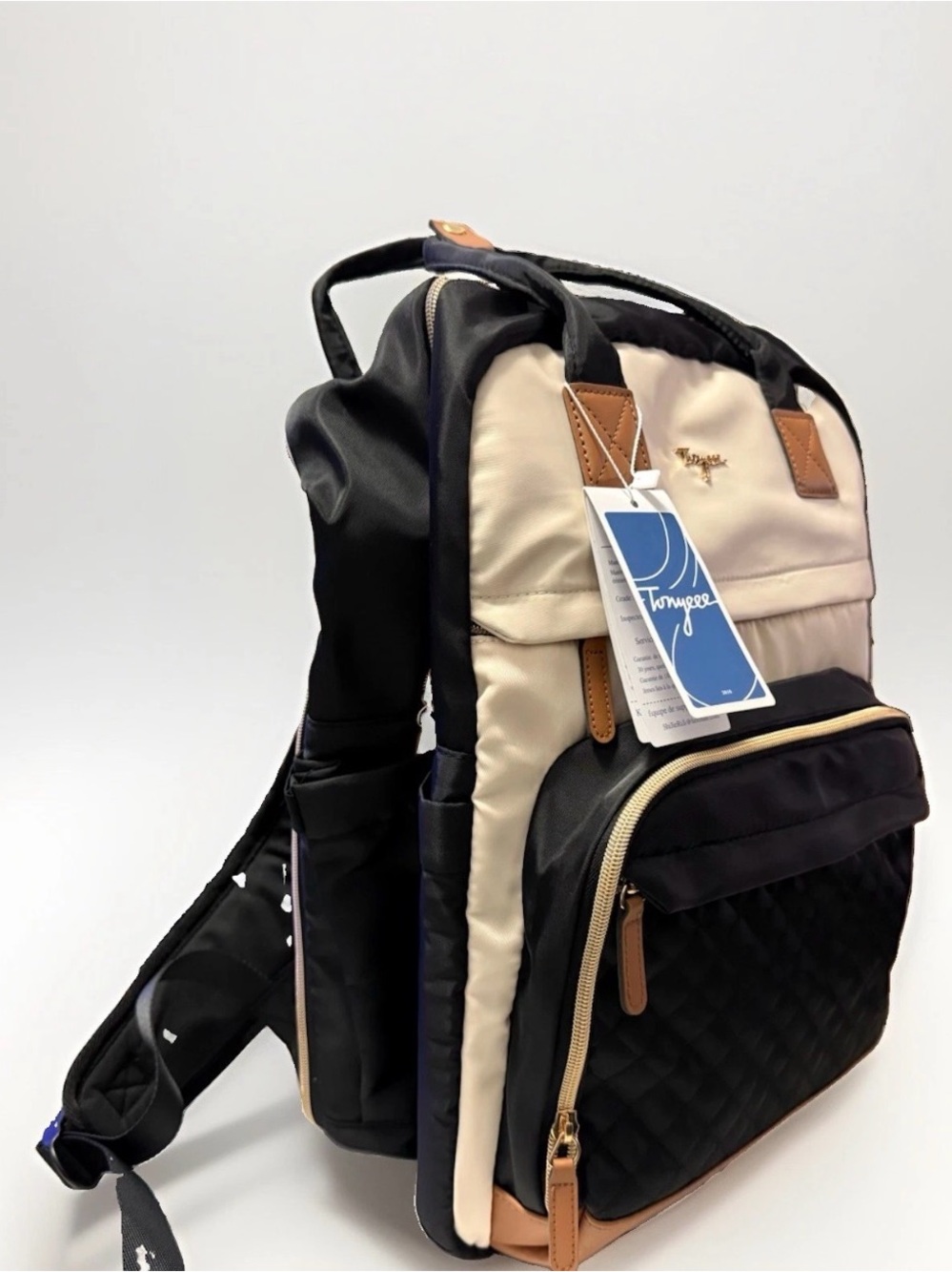 Black & Cream Extra Large Diaper Backpack